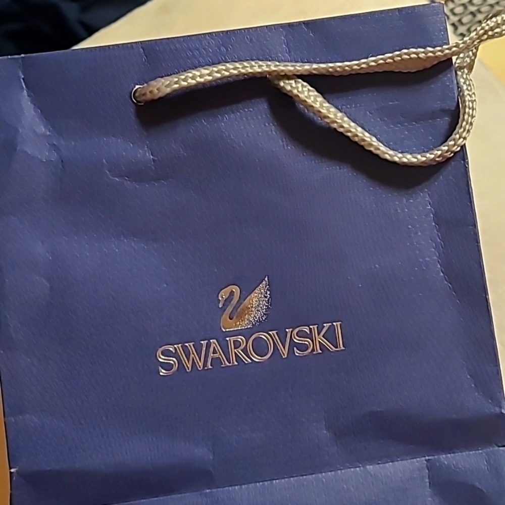 NIB Genuine Swarovski Egyptian Scarab Pendant Gold w/ crystals and pearls